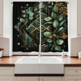 thumbnail image 2 of Ambesonne Eucalyptus Leaves Kitchen Curtains, Art Deco Botany, 55"x30", Black Laurel Green Amber, 2 of 3