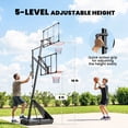 thumbnail image 3 of Soozier Portable Basketball Hoop with 47" Shatterproof PC Backboard, Adjustable 8-10 Ft Height, Stable Fillable Base & Rebound Trainer, Outdoor Driveway & Backyard Sports Equipment, 3 of 7