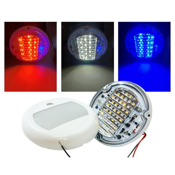5 Round Red White Blue Led Color Changing Dome Light Touch Sensor Switch Lighting Fixture Interior Exterior 12 24 Volts Walmart Walmart 