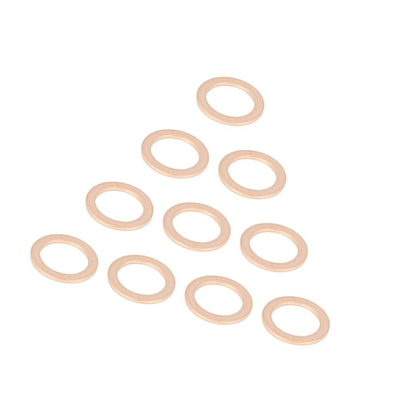 Unique Bargains 10pcs M14 Copper Tone Oil Drain Plug Gaskets 007603-014106 for Benz