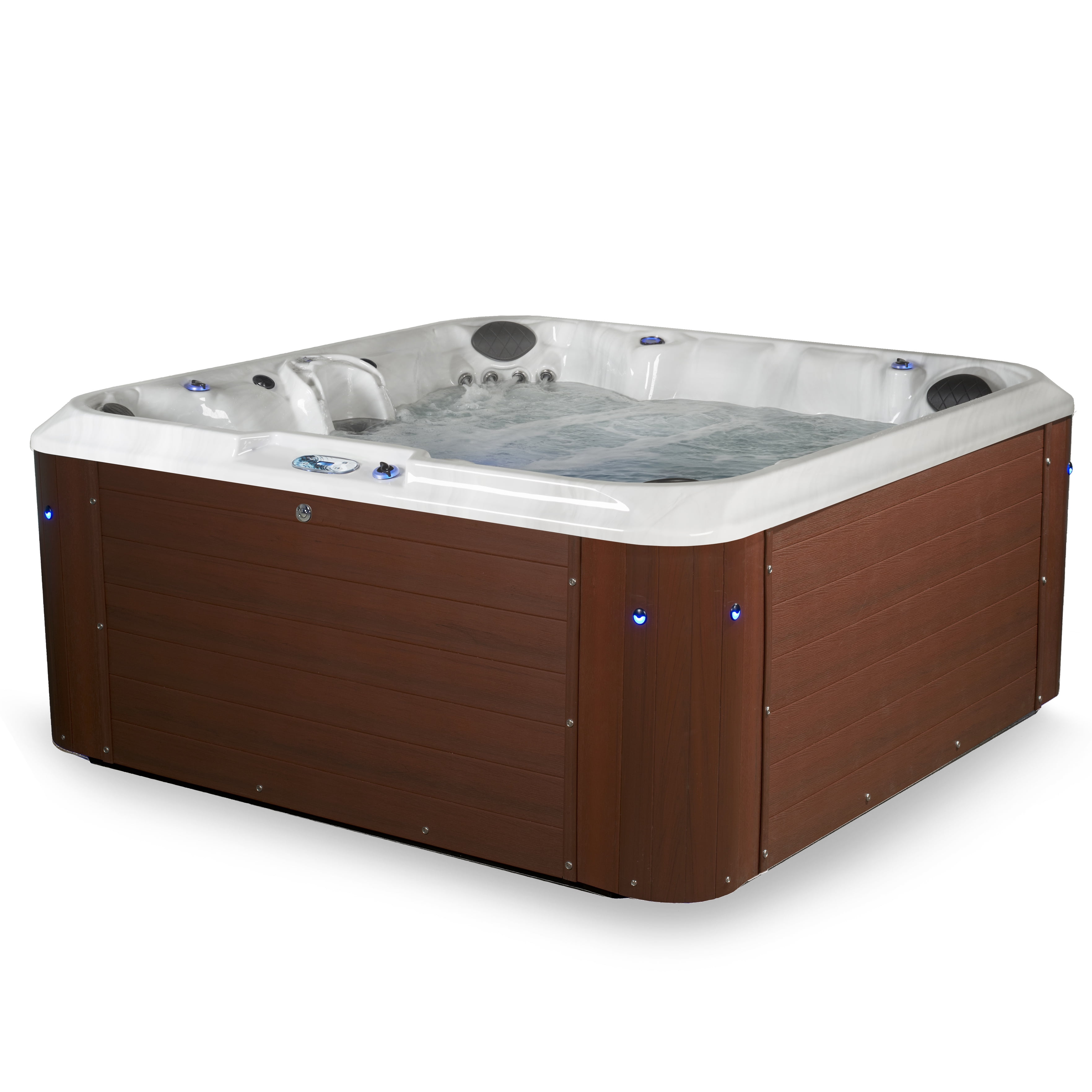 Amplified 100-Jets 7-Person Lounger Spa w/Bluetooth Stereo and 3 Pumps by Aqualife by Strong Spas