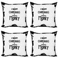 thumbnail image 1 of Ambesonne Funny Throw Pillow Cover 4 Pack, Humorous Words with Christmas, 18", Charcoal Grey White, 1 of 2