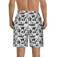 thumbnail image 3 of KLL Black White Halloween Men's Casual Summer Beach Shorts Hawaiian Shorts with Pockets-3X-Large, 3 of 5