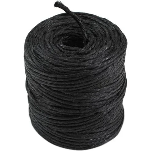 Burlap Fabric 3 Ply Jute Twine Black - 75 Yard Roll for Crafts Gift Wrapping and DIY
