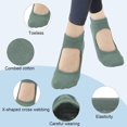 thumbnail image 2 of 4 Pairs Yoga Socks Pilates Socks Barre Ballet Socks Toeless Non-slip Grip Socks Elastic Workout Socks for Women, 2 of 5