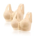 thumbnail image 2 of LZHGirlshop Bras for Older Women, Summer Breathable Front Button Bra, Large Size Bra No Underwire Bras Everyday Bra2PC Khaki38, 2 of 5
