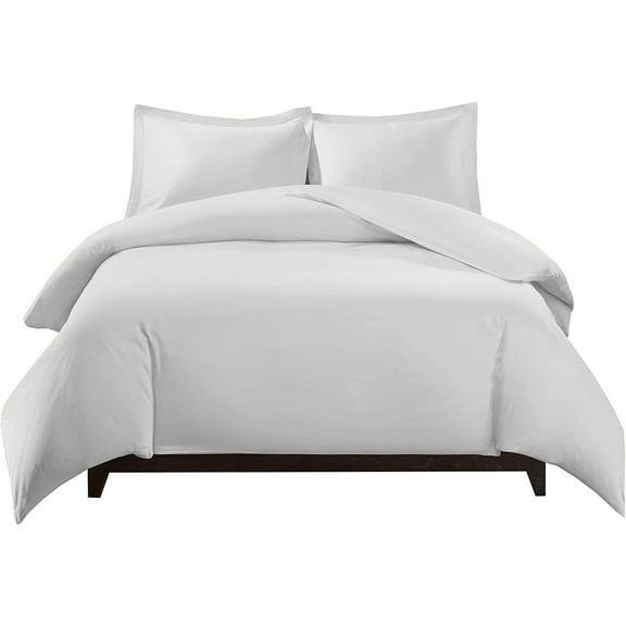 Sheetsnthings Silky Soft Viscose from Bamboo Full/Queen 3PC Duvet Cover Set, White, Cool and Breathable Comforter Covers