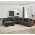 thumbnail image 5 of LolLov Furniture Modern Polyester Sectional Sofa Living Room Furniture Set, Dark Gray, 5 of 7