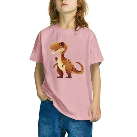 

LNWUY Toddler Kids Boys Girls Cotton T-Shirt Fashion Cute Animal Print Round Neck Tee Outdoor Casual Short Sleeve Top Pink 3 Years