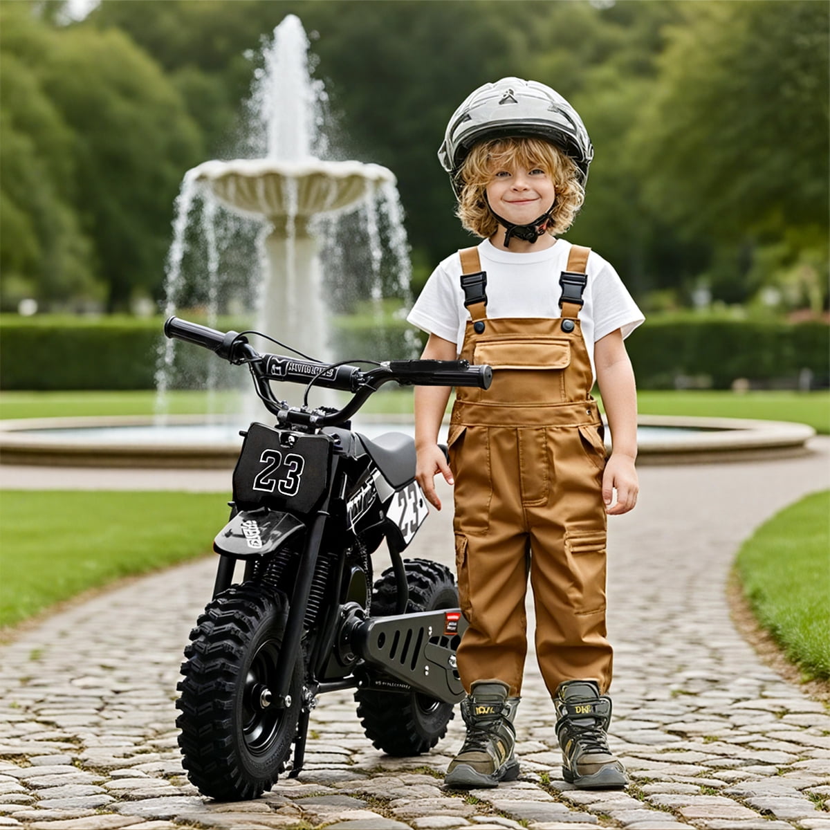 TOXOZERS Dirt Bike for Kids,Gas-Powered Mini Pit Bike with 13 Inch Knobby Tires,25 MPH,Rear Disc Brake,Supports up to 175 lbs,Begin-ner Off Road Motorcycle for Boys Girls,Black