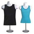 thumbnail image 6 of White Male + Female Mannequin Torso Set, Dress Form Hollow Back Body T-shirt Display, w/ Clothes Clips, Metal Stand for Counter Top by DisplayTown for Craft Shows, Photos or Design, S-M Sizes., 6 of 7
