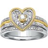 1/4 Carat T.W. Heart Bridal Ring Set in Sterling Silver Accented with Yellow Gold Plating