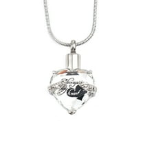 Crystal "Always in My Heart" Rhinsestone Remembrance Heart Cremation Urn Necklace for Ashes Urn Jewelry Funeral Memorial Pendant with Free Fill Kit and Gift Box