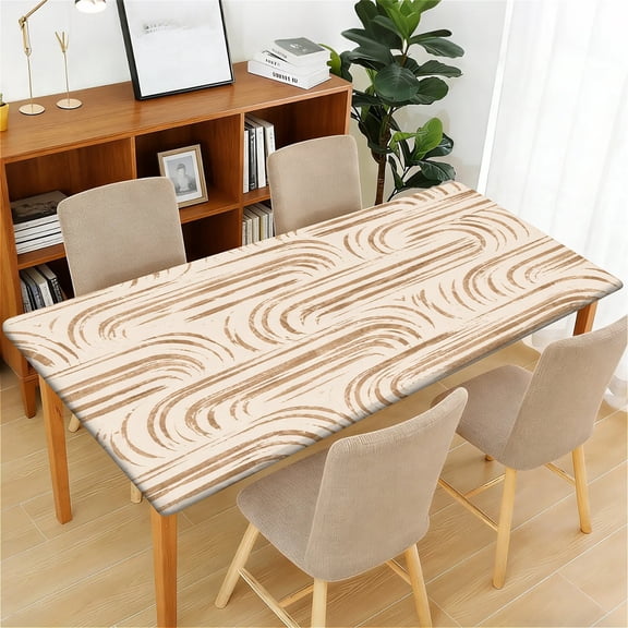 ARTSLION Waterproof Fitted Rectangle Tablecloth With Elastic Edge, Wipeable Table Cover For 6 Ft Tables, Perfect For Outdoor Picnic & Camping,24x48in,Nautical Stripe