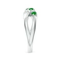 thumbnail image 5 of ANGARA Natural Round Emerald and Diamond Crossover Engagement Ring in 14K White Gold for Women (Size-2.5mm) | May Birthstone, Birthday, Anniversary, Jewelry Gift for Women | Natural Emerald Ring, 5 of 11