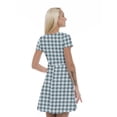 thumbnail image 2 of Women’s A Line Aqua and Grey Summer Dress, Retro Triangle Arrangement, Cross Wrap V Neck, 6 Sizes, by Ambesonne, 2 of 2