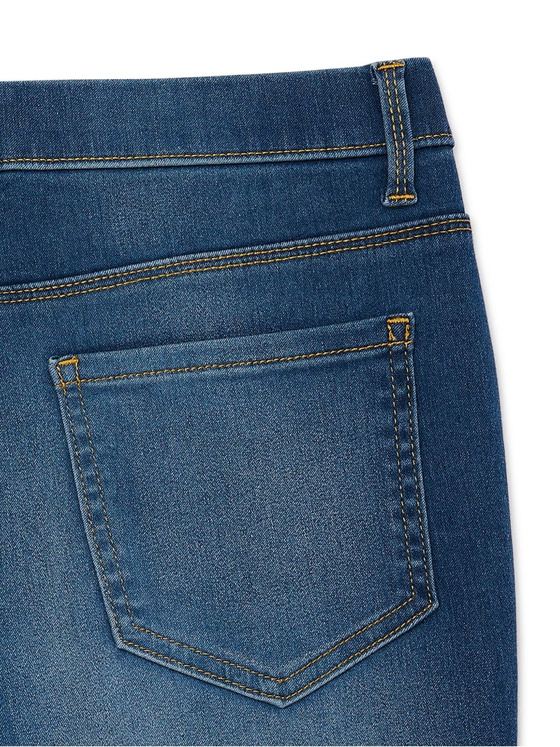 【WONDER WONDER】Tag Pintuck Long Wide Black Blue Denim PT Wonder Nation Girls Core Flare Jegging, Sizes 4-18 & Plus