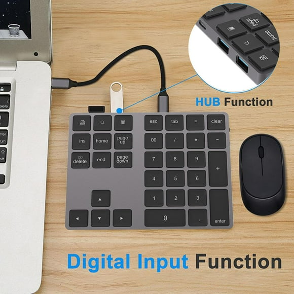 numérico inalámbrico Bluetooth de 34 teclas con de función PC Tablet Negro Yotijar teclado numérico