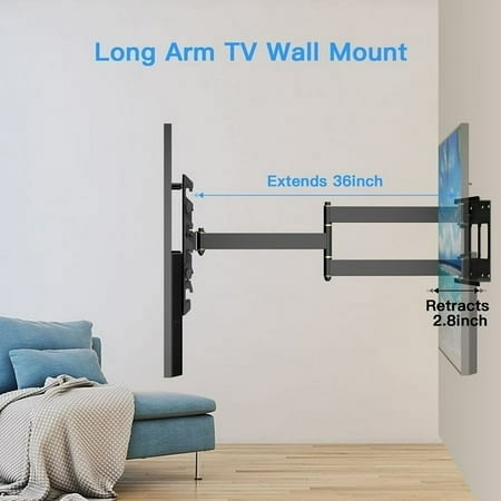 FORGING MOUNT Long Arm Corner TV Mount with Height Setting Full Motion Articulating Wall Mount Bracket with 36 inch Extension for Corner/Flat Wall Fits 42"-86" TVs,Holds up to 150lbs,VESA 600x400mm