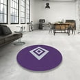 thumbnail image 4 of Ahgly Company Machine Washable Indoor Square Transitional Indigo Purple Area Rugs, 3' Square, 4 of 7
