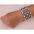 thumbnail image 2 of Women Skull Stretch Cuff Bracelet Fit Wrist Circumference 7 to 8 inch Biker Jewelry, 2 of 4
