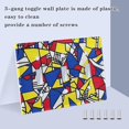 thumbnail image 3 of Yayeee Toggle Light Switch Wall Plate 3-Gang 6.37"x4.48" Decorative Outlet Cover, Art Triangles, 3 of 7
