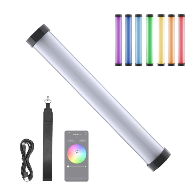 Fotografía de luz TL30 Tubo de luz RGB a todo color LED profesional Varita de luz para fotografía Temperatura bicolor 2700K-6500K APLICACIÓN CRI97 TLCL99 / Control a bordo con bolsa de almacenamiento Maboto Fotografía de luz