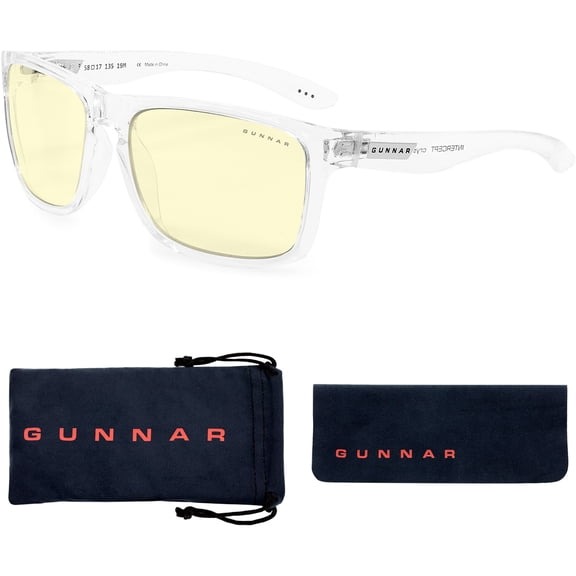 GUNNAR Gaming & Computer Glasses, Intercept, Crystal, Amber Tint