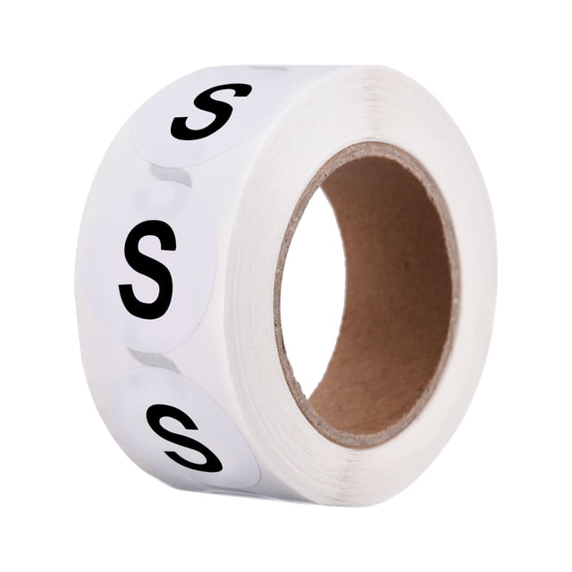 Unique Bargains Clothing S Small Size Sticker Label Coding Label 25mm/1inch Dia 1 Roll 500 Round Adhesive Labels
