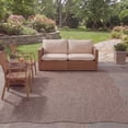 thumbnail image 3 of Safavieh Courtyard Finnian Solid Indoor/Outdoor Area Rug, Natural/Black, 5'3" x 7'7" Scalloped, 3 of 16