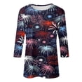 thumbnail image 3 of Biziza 3/4 Sleeve T Shirts for Women Slim Fit Cotton Summer Ethnic Floral Summer Tops for Women 2024 (S-6XL), 3 of 5