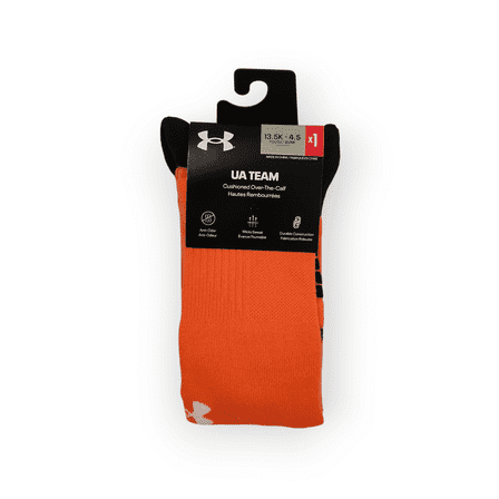 UA Youth Team Over-The-Calf Socks - Sweat Wicking 13.5-4.5 Orange