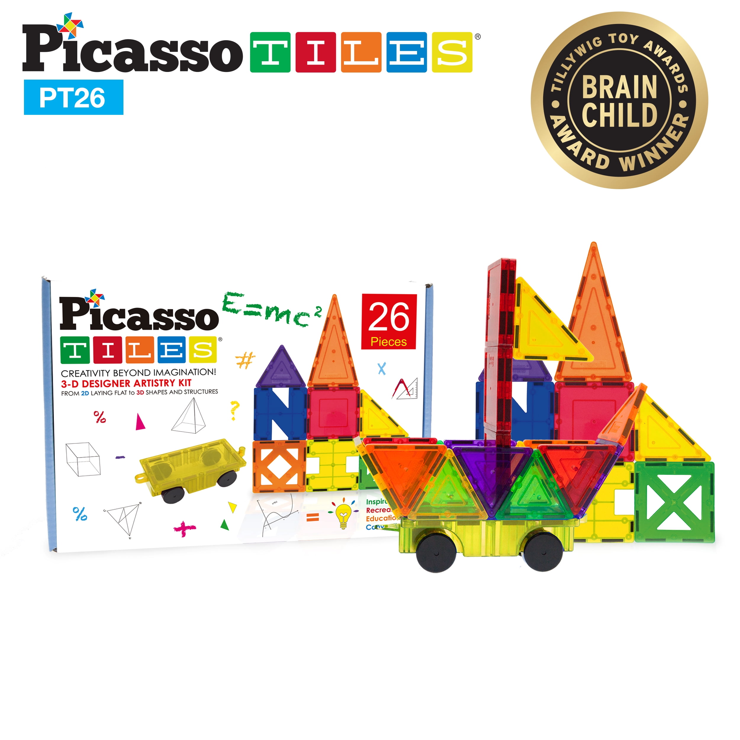 PicassoTiles 3d DESIGNER Artistry Kit 26 PC Educational Magnet Building Tiles for sale online 