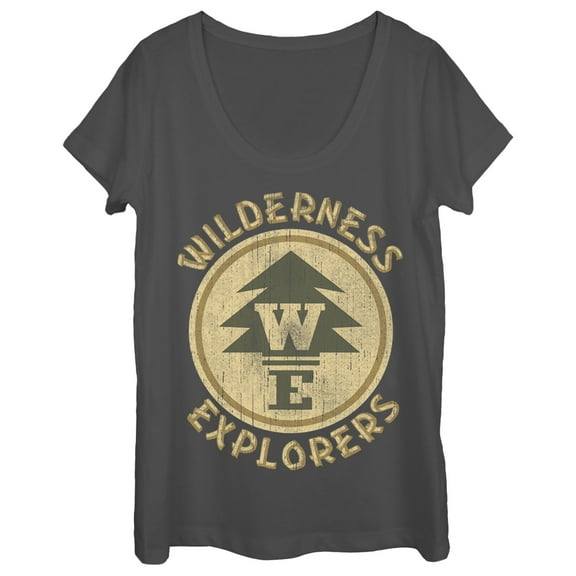 Women's Up Wilderness Explorer Badge  Scoop Neck Charcoal Small