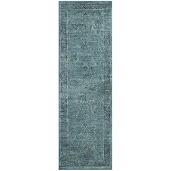 SAFAVIEH Vintage Jaxon Bordered Runner Rug, Turquoise/Multi, 2'2" x 6'