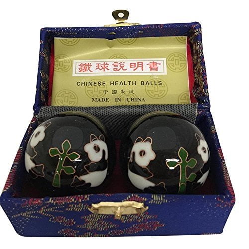 Baoding Balls Chinese health Massage Exercise Stress Balls -Black Panda #2