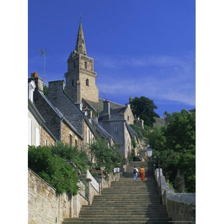 The Brelevenez Church and Steps, Lannion, Cotes d'Armor, Brittany, France, Europe Print Wall Art By Ruth