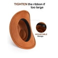 thumbnail image 6 of Deago Western Suede Cowboy Hat for Men Women Classic Roll Up Fedora Hat Cowgirl Cap with Buckle Belt (Khaki), 6 of 9
