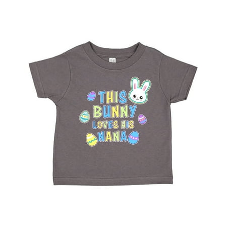 

Inktastic This Bunny Loves His Nana with Bunny Face and Eggs Gift Toddler Boy Girl T-Shirt