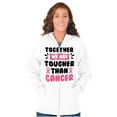 thumbnail image 4 of Together Tougher Than Breast Cancer Zip Hoodie Sweatshirt Women Brisco Brands S, 4 of 6