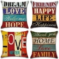 thumbnail image 1 of 45 x 45 cm Lot de 4 Housses de Coussin en Coton et Lin Rétro Style Rétro pour Lit Voiture Home Sofa Imprimé, 1 of 5