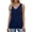 Navy, variant on Women's V-Neck Knit Tank Top, Sleeveless Scallop Trim Sweater Vest, Casual Solid Color Knitwear