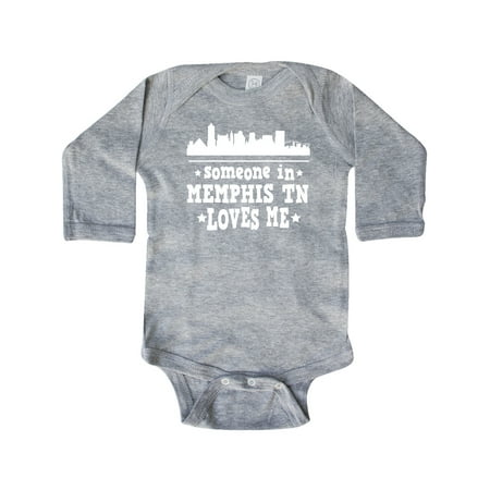 

Inktastic Memphis Tennessee Someone Loves Me Skyline Gift Baby Boy or Baby Girl Long Sleeve Bodysuit