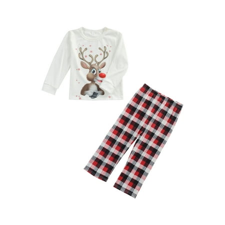 

Spring hue Christmas Family Matching Pajamas Set Red Plaid Parent-child Machy Outfits