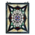 thumbnail image 2 of RADIANCE goods EMINENT Tiffany-Style Geometric Stained Glass Window Panel 25" Height, 2 of 8