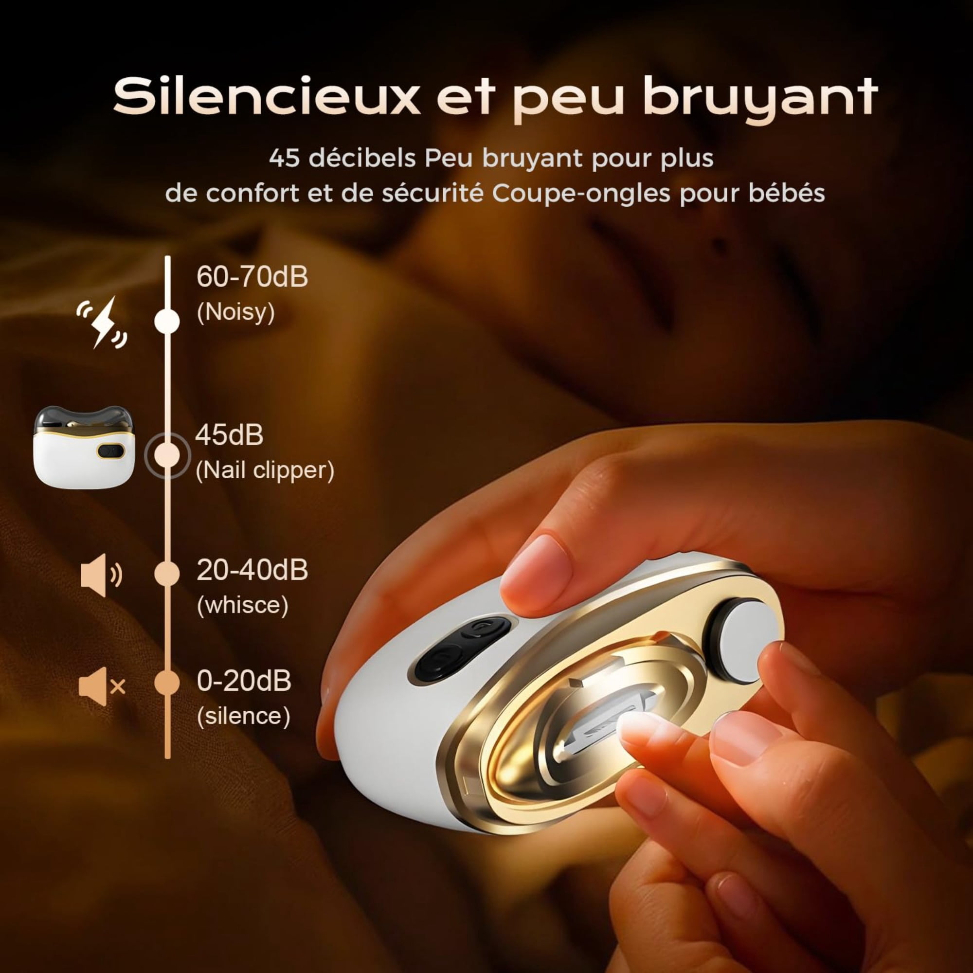 Madrid Wind 2-in-1 Electric Nail Clippers for Seniors, Automatic Nail Trimmer and Polisher with Hidden Blade, 2 Speeds, LED Light, Nail Catcher