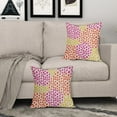 thumbnail image 4 of Pink Orange Yellow Throw Pillow Covers 16x16 Set of 2 Retro 70s Colored Hot Pink Preppy Room Decor Pillows Trendy Dot Decorative Outdoor Pillowcase Cushion Cover Linen Pillow Case for Sofa Couch Bed, 4 of 5