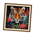 thumbnail image 5 of perfeclan Stamped Cross Stitch Kit Tiger Animal Patterns DIY 11ct Bedroom Preprinted Gifts Art Craft Adults Kids Farmhouse Sewing Kits 11CT 4 Strands, 5 of 9