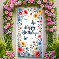 thumbnail image 6 of Floral Design Birthday Banner Butterfly Nature Theme for Celebration Party Indoor Outdoor, 6 of 7