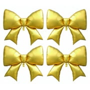 4 Pcs 38 CORNET Inch Giant Gold Bow Balloons Graduation Party Decor/Gold Birthday,Golden Bachelorette Nights,Corporate Celebrations,Hollywood-themed Events, Princess Party Celebration Supplies